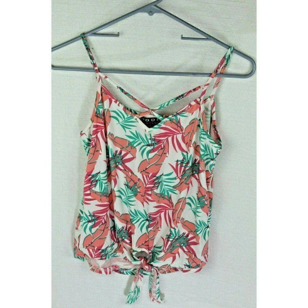 Poof Tank Top Pink Floral Print Sleeveless Womens size small